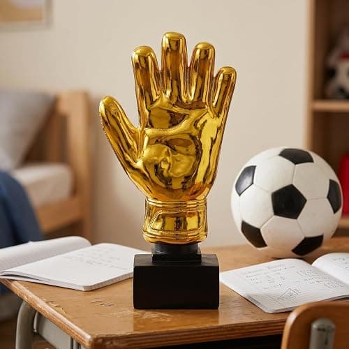 IMIKEYA Award Trophies Goalkeeper Trophy, 10.4 Inch Trophy Gloves Shape Soccer Match Award Cups Fun Prize for Office Kindergarten Celebrations Sports Game Classroom Party Favors for Recognition Gift thumbnail 5