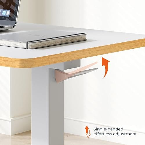 FitStand Medical Overbed Adjustable Bedside Table with Hidden Casters, Pneumatic Mobile Rolling Laptop Standing Desk with Tray for Home and Hospital Use, White thumbnail 6