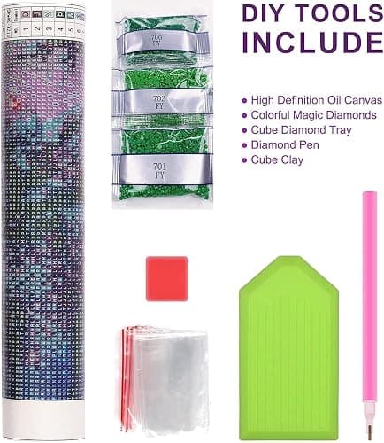 WUDWL Square Diamond Painting Kits Square Drill Diamond Painting,Square Diamond Art,3 Pack Sun Moon and Stars DIY Gem Art Kits for Adults and Crafts for Gifts and Home Wall Decor 12x16inch thumbnail 7