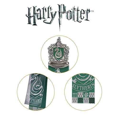 The Noble Collection Harry Potter Slytherin Crest Bookmark - 6.7in (17cm) Die Cast Metal, PVC and Card Bookmark - Officially Licensed Film Set Movie Gifts Stationery thumbnail 4