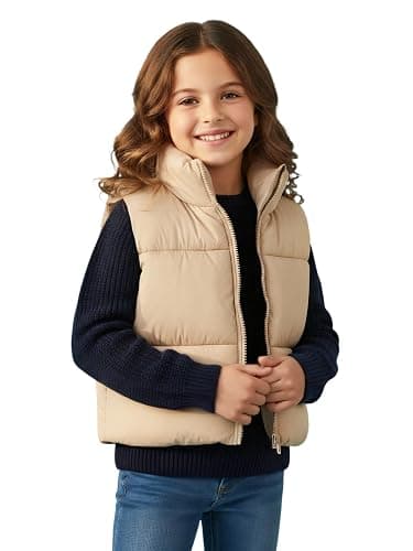 SOLOMATE Girls Puffy Cropped Winter Warm Down Vest Sleeveless Coats For Kids Children thumbnail 2