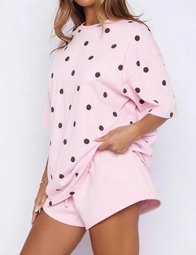 HOCANDY Womens Polka Dot Shirt Oversized T Shirts Loose Fit Crewneck Short Sleeve Polka Dot Tops Summer Casual 2026 Basic Tee thumbnail 4