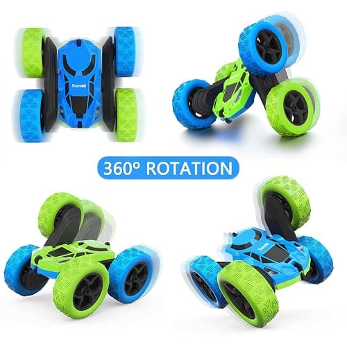 Hamdol Remote Control Car for Kids, 360° Rotating Double-Sided RC Car with LED Headlights, 4WD 2.4GHz Electric Rechargeable Toy Vehicle for Boys and Girls, Perfect Birthday thumbnail 3