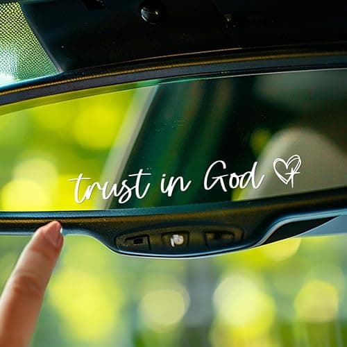 3X Trust in God Mirror Sticker for Cars - Christian Stickers Rear View Mirror Accessories - Christian Car Decals for Men and Women, Girl Car Accessories - Trust in God Car Stickers thumbnail 6