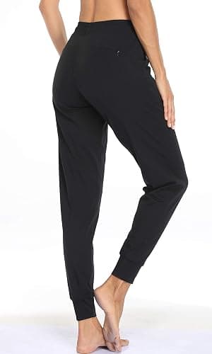 Oalka Women's Joggers High Waist Yoga Pockets Sweatpants | Stretchy, Comfortable, Lightweight, Sports, Workouts, Running, Gym, Casual, Athletic, Travel Trousers For Women thumbnail 2