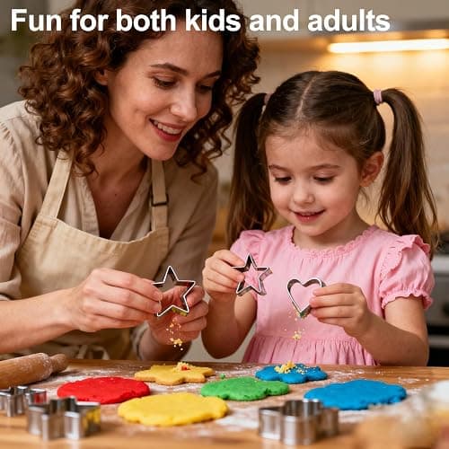 HIWRBDTI 30PCS Mini Cookie Cutters Shapes Set with Box for Kids, Small Stainless Steel Star Triangle Cookie Cutter Variety Pack, for Tiny Polymer Clay, Fruit thumbnail 2