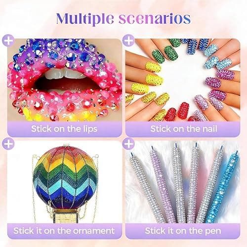 32000pcs Colorful DIY Resin Rhinestone Kit, Bedazzler Kit with Rhinestones and Tools, Resin Jelly Rhinestones for Bedazzling for Clothing Shoes Nail Book Diamond Art DIY Crafting (32000) thumbnail 8