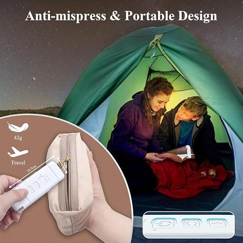Alyvisun Lumière de lecture, 3 Modes de Couleur & 5 Niveaux de Luminosité Réglables, [Fonction Minuterie & Rechargeable via USB] Lampe à Pince pour Livres au Lit, Autonomie de 80 Heures (blanc) thumbnail 9
