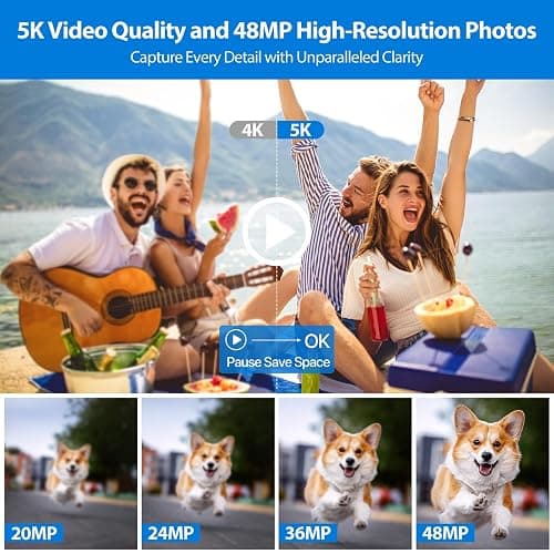 5K Digital Camera WiFi Autofocus Vlogging Camera for YouTube 48MP Camera for Photography and Video, 3.5" Screen Travel Cameras with UV Filter, Anti-Shake,16X Digital Zoom,32GB SD Card,2 Batteries thumbnail 2