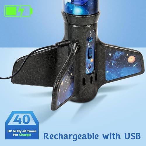 Rocket Launcher for Kids -200 Feet of Flight Altitude, Auto Electric Rocket Toys with Safe Parachute, Outdoor Summer Yard Toys Easter Birthday Gifts for Boys & Girls Age 6 7 9 10 12 8-13 Years Old thumbnail 6