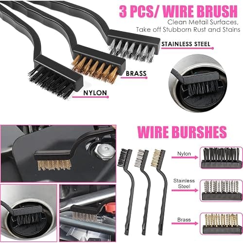 Viewsun Windshield Cleaner Tool, 17Pcs Pink Car Interior Cleaning Kit, Detailing Kit Cleaner, Detailing Brush, Cleaning Gel, Inside Cleaning Supplies Accessories for Women Girl Gift thumbnail 7