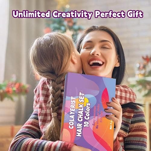 COLAYERIST Hair Chalk for Girls Washable, 10PCS Temporary Hair Color for Kids Adults, Temporary Hair Dye Wax Kids Makeup, Great Christmas Birthday Gifts for 6-13 Year Old Girl (Red etc.) - Blonde+Pink+Sky Blue+Orange+Rose Red+Deep Green+Purple+Bright Red+Gray+White thumbnail 6