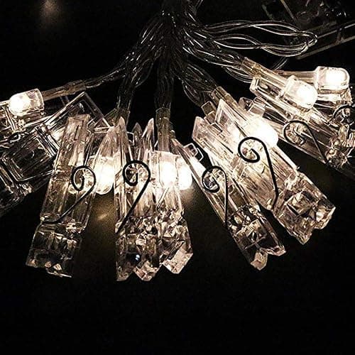 Dopheuor Photo Clip String Lights LED Fairy Clip String Lights Hanging Photo Pictures Battery Operated for Gifts Patio Christmas Bedroom Wedding Birthday Party Halloween Festival Decor (no Battery) thumbnail 4