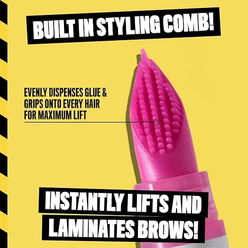 NYX PROFESSIONAL MAKEUP The Brow Glue Crazy Lift, Brow Lamination Gel with 16HR Strong Hold & Built-In Styling Comb - Clear Eyebrow Gel thumbnail 5