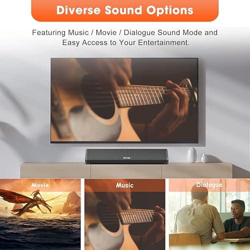 Bestisan Sound Bars for TV, 16'/50W Small Soundbar for TV, Sound Bar with Depths Sound Enhanced/DSP/Bass+/3EQ, Surround Sound Speakers for TV Works with HDMI ARC/CEC,Optical/BT/PC … thumbnail 3