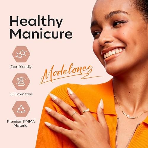 modelones Short Almond Gel Nail Tips Kit, 9-in-One Nail Glue with Portable U V Lamp 216Pcs 12Sizes Pre-Etched Press ons Fake Acrylic Extension Kit DIY Salon Gift for Women thumbnail 9