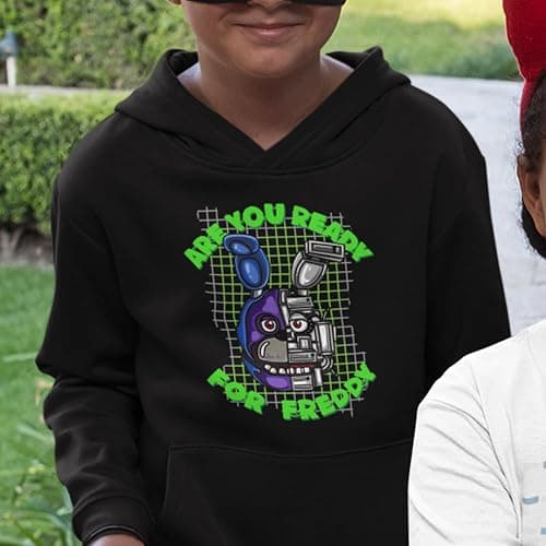 SMARTYPANTS Freddy and Bonnie Hoodie | Five Nights at Freddy's FNAF Fan Pullover | Animatronic Horror Game Novelty Gift | Unisex Black thumbnail 3
