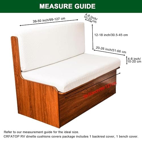 CRFATOP 4pc RV Dinette Cushion Covers Soft Camper Booth Seat Slipcover,32 | 2 Bench Cover & 2 Backrest Cover, Stretch Camper Cushion Couch Covers, Washable Slipcovers for RV Camper Car Bench thumbnail 2