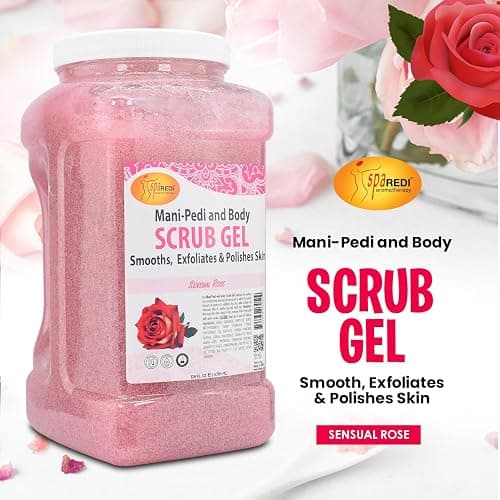 SPA REDI – Sensual Rose Pumice Scrub Gel, Exfoliating, Hydrating & Nourishing, Infused with Hyaluronic Acid, Amino Acids, Panthenol and Comfrey Extract for Glowy Smooth Skin – 128oz Gallon thumbnail 2