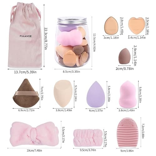 MAANGE Makeup Brush Set, 51 Pcs Makeup Tool Set Premium Synthetic Foundation Powder Concealers Eye shadows Blush Makeup Brushes (Pink) thumbnail 6