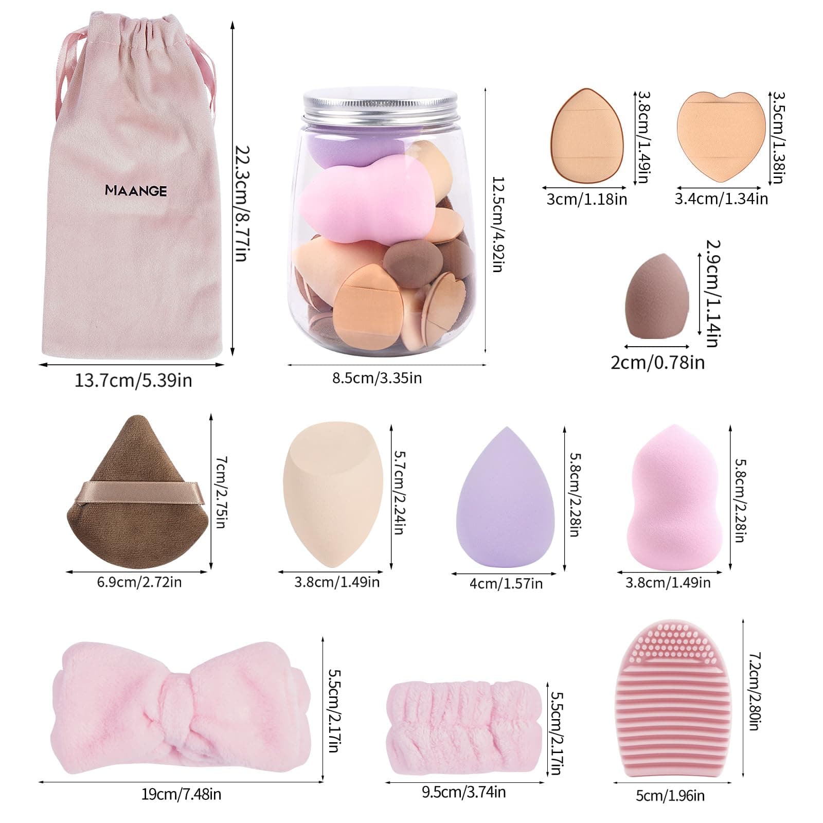MAANGE Makeup Brush Set, 51 Pcs Makeup Tool Set Premium Synthetic Foundation Powder Makeup Brushes (Pink) thumbnail 6