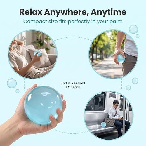 Coconut Oil Squishy Blue Stress Relief Toy Formable No-Rebound Stress Ball | Sensory Toy for Calming Anxiety Relief, The Perfect Gift for Family and Friends Ideal for Studying, Work Focus and Relaxation thumbnail 8