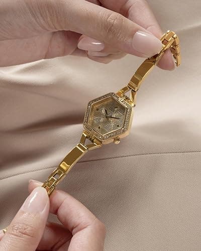 GUESS Gold-Tone Hexagon Analog Watch thumbnail 8