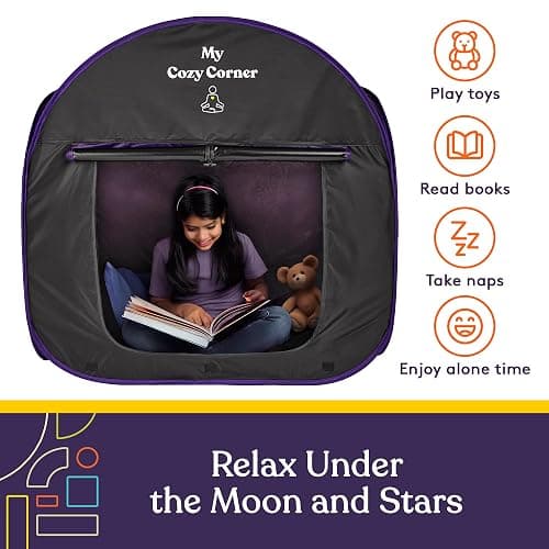 Special Supplies Blackout Sensory Tent for Kids, Pop Up Calming Play Room with Fiber Optic Lamp and Glow-in-The-Dark Fuzzy Blanket thumbnail 6