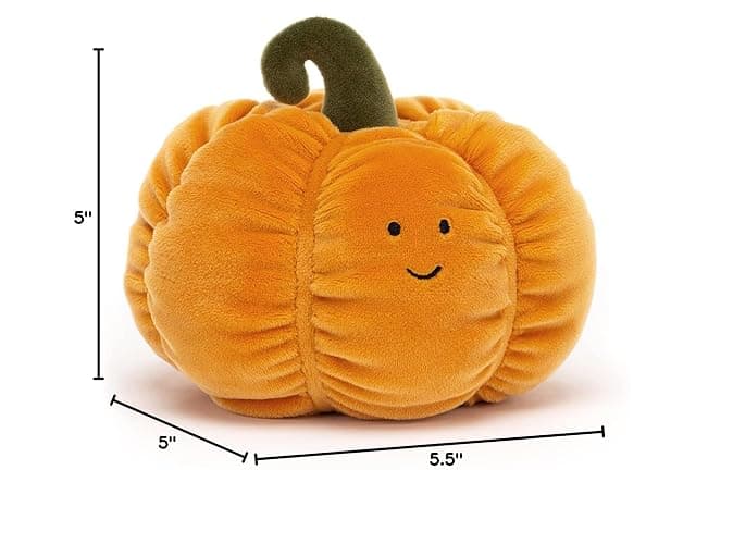 Jellycat Vivacious Vegetable Pumpkin Stuffed Plush, 6" - Fruit Plush Toy - Classic Children's Gift - Halloween Plush thumbnail 2