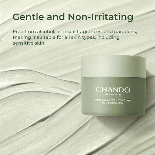 CHANDO HIMALAYA Green Tea Clay Purifying Mask 100g/3.53oz, Pore Clearing Mud Mask with Green Tea Extract and Portulaca Extract, Oil Control Spa Facial Mask for All Skin Types thumbnail 5
