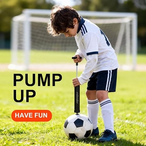 10 Inch Ball Pump Kit, Basketball Pump, Portable Air Pump with 5 Needles, 1 Nozzle & Extension Hose for Soccer Football Volleyball Water Polo Rugby Exercise Sports Ball thumbnail 3
