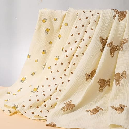3 Pcs Large Muslin Swaddle Blankets Shower Gifts For New Moms thumbnail 3