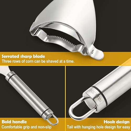 Corn Peeler Stainless Stee Corn Cob Stripper Tool Corn Thresher from the Cob, Removes Corn Kernels From Corn Cobs In Seconds, Kitchen Gadget thumbnail 4