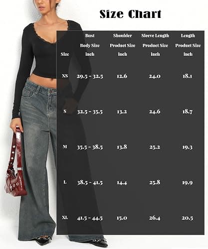 Navneet Women V Neck Long Sleeve Tops Lace Going Out Top Low Cut Basic Tops Sexy Party Top Fall Outfits thumbnail 6
