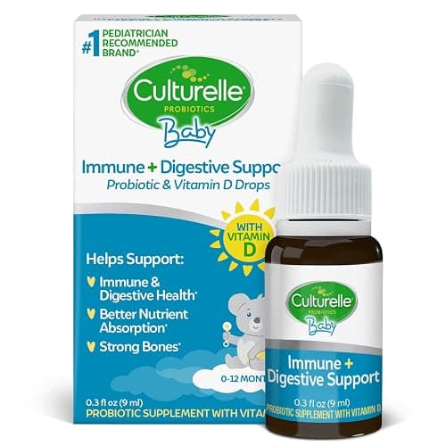 Culturelle Baby Probiotic Drops + Vitamin D, Immune & Digestive Health Support for Babies, Infants & Newborns 0-12 Months, 30 Day Supply, Gluten Free & Non-GMO, 9ml - Baby Immune + Digestive Support Probiotic Drops - Image 1