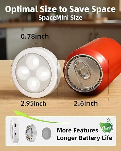 EZVALO LED Puck Lights, Rechargeable Touch Light, 2.95'' Mini Tap Lights, Wireless Closet Light, Under Cabinet Lighting, 3 Color Temps, Stick On Lights Kitchen,Closet,Pantry(2 Pack) thumbnail 3