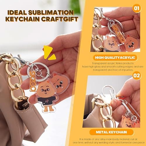 Feenmai Cartoon Keychain for Kids, Stray Kids Keychain Cute Animal Pendant, Acrylic Double Sided Pattern SKZ Backpack Pendant thumbnail 6
