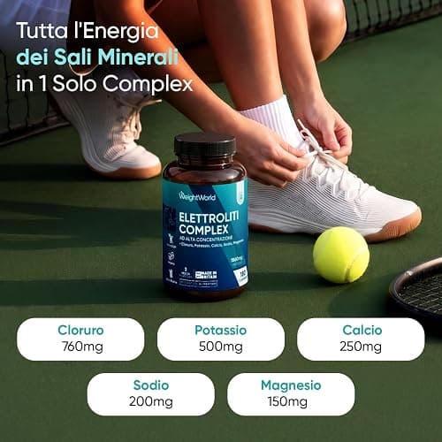 Elettroliti, 5 Sali Minerali, Magnesio, Potassio, Sodio, Calcio, Cloruro | Elettroliti Senza Zucchero, 3 Mesi di Fornitura, Sali Minerali Integratori Pre e Post Workout, Electrolytes 180 Compresse thumbnail 2