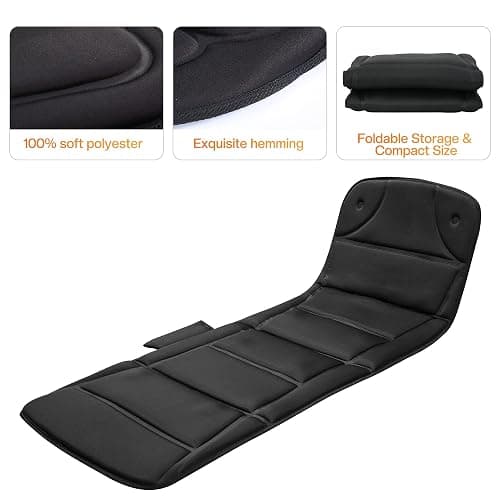 CILI Massage Mat Full Body,Massager Chair Pad,10 Vibration Motors & 5 Massage Modes,Back Massager for Bed,Massage Mattress Pad for Back,Heating Pad with Auto Shut Off, Gifts for Men,Women,Black thumbnail 7