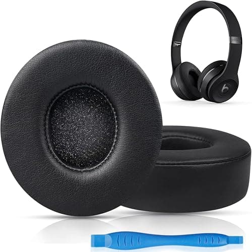 Gvoears Replacement Ear Pads for Beats Solo 3, Ear Cushions for Beats Solo 2 & Solo 3 Wireless/Wired Headphone, Not Fit Beats Studio On-Ear Headphone with Stronger 3M Adhesive, Added Thickness(Black) - Image 1