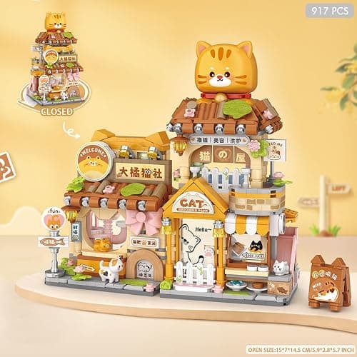 MEIEST Mini City Shop Street View Building Blocks Model Set,Simulation Animals Architecture Collection Particle Construction Building Bricks Toy,Home Decoration (Cat Grooming Room) thumbnail 2