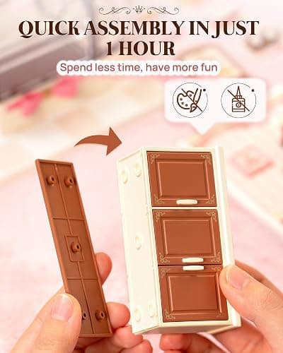 Rolife Super Creator Kits Tasty Cake Shop, Tiny House Building Blocks for Little Dolls, DIY Plastic Mini House Model Building Kits for Teens Aged 14+, DIY Crafts/Hobbies for Adults (Tasty Cake Shop) thumbnail 5