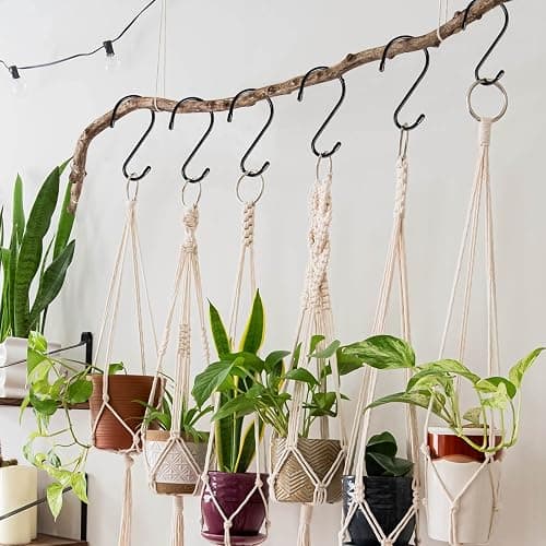 DINGEE 12 Pack 6 Inch S Hooks,Large S Hooks Vinyl Coated Heavy Duty S Hook for Hanging Non Slip S Hanger Closet Hooks, Steel Metal Black Rubber S Hook for Hanging Plants,Clothes,Jeans,Pot Pan Garden thumbnail 2