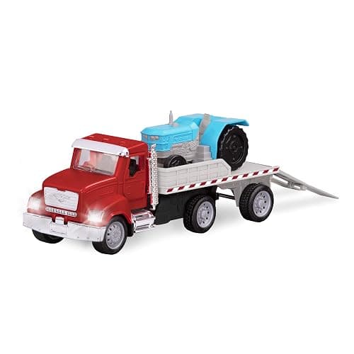Driven by Battat – 7-Inch Flatbed Truck Toy with Lights & Sounds, Movable Parts, Construction Vehicle for Boys & Girls, Durable Design, Realistic Details, 3+ Years Toy for Kids - Image 1