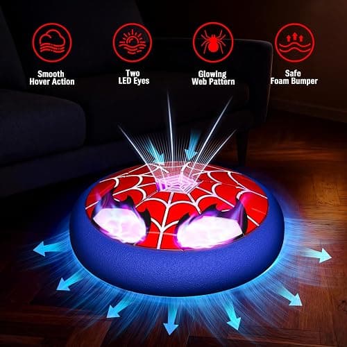 Hover Football Toys for 3-12 Year Old Boys, Football Gifts for Boy with Flashing Eyes & Web, 3 4 5 6 7 8 10 Year Old Boys Gifts Spider Kids Toys Age 3-9 Indoor Party Games Birthday Christams Present thumbnail 4