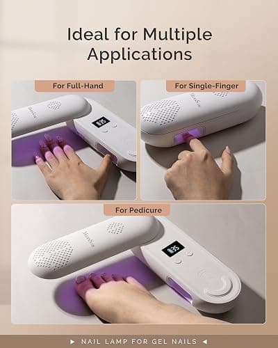MelodySusie Plus20F Cordless UV Nail Lamp, Innovative UV Protection Light for Gel Nails with 2 Timers & LED Display,Rechargeable Nail Art Tools for Manicure Fast Curing Gel Polish at Salon & Home thumbnail 8
