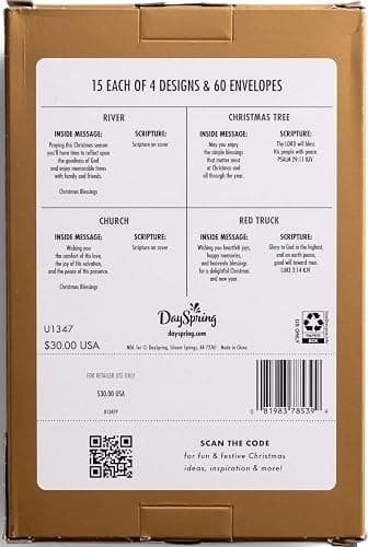 DaySpring - Black and White Christmas Classics - 60 Bulk Christmas Boxed Cards and Envelopes (U1347) thumbnail 3