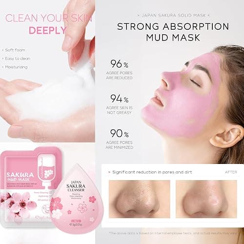 Pamper Gifts for Women, Sakura Skin Care Sets & Kits, Skincare Set for Teenage Girls with Cream,Serum,Toner,Cleanser,Eye Mask,Sleep Mask,Mud Mask,Lip Mask for Exfoliating Hydrating (24PCS) thumbnail 4