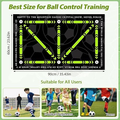 Football Training Mat,60 X 90cm Soccer Training Mat Non Slip for Adult & Kids, Ideal for Indoor and Outdoor Use thumbnail 4
