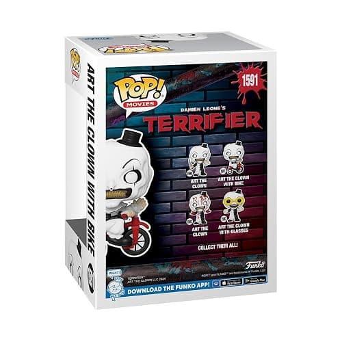Funko POP! Movies: Terrifier - Art the Clown with Bike - Collectable Vinyl Figure - Gift Idea - Official Merchandise - for Kids & Adults - Horror Fans - Model Figure for Collectors and Display thumbnail 3